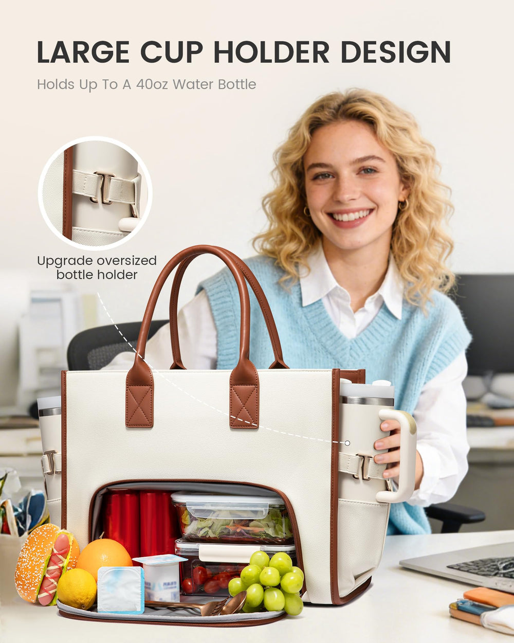 LOVEVOOK gros plan poche isotherme avec doublure étanche pour repas
