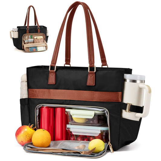 LOVEVOOK face avant du sac lunch tote, look professionnel et rangement optimisé