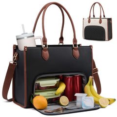 LOVEVOOK face avant du tote bag montrant poches et fermeture, organisation pratique