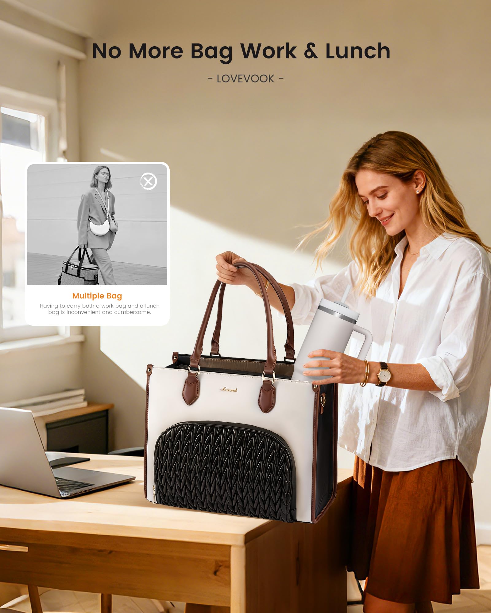 LOVEVOOK compartiment rembourré pour PC 15,6 pouces, protection contre les chocs
