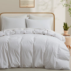 LOVQUE housse de couette blanche vue de face, apporte une apparence nette au lit