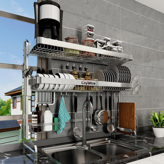 Loyalfire égouttoir devant emballage montrant design durable et matériaux inox