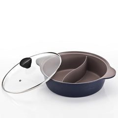 LP LIVING PLUS vue avant de la marmite 28 cm bleu, design élégant et polyvalent