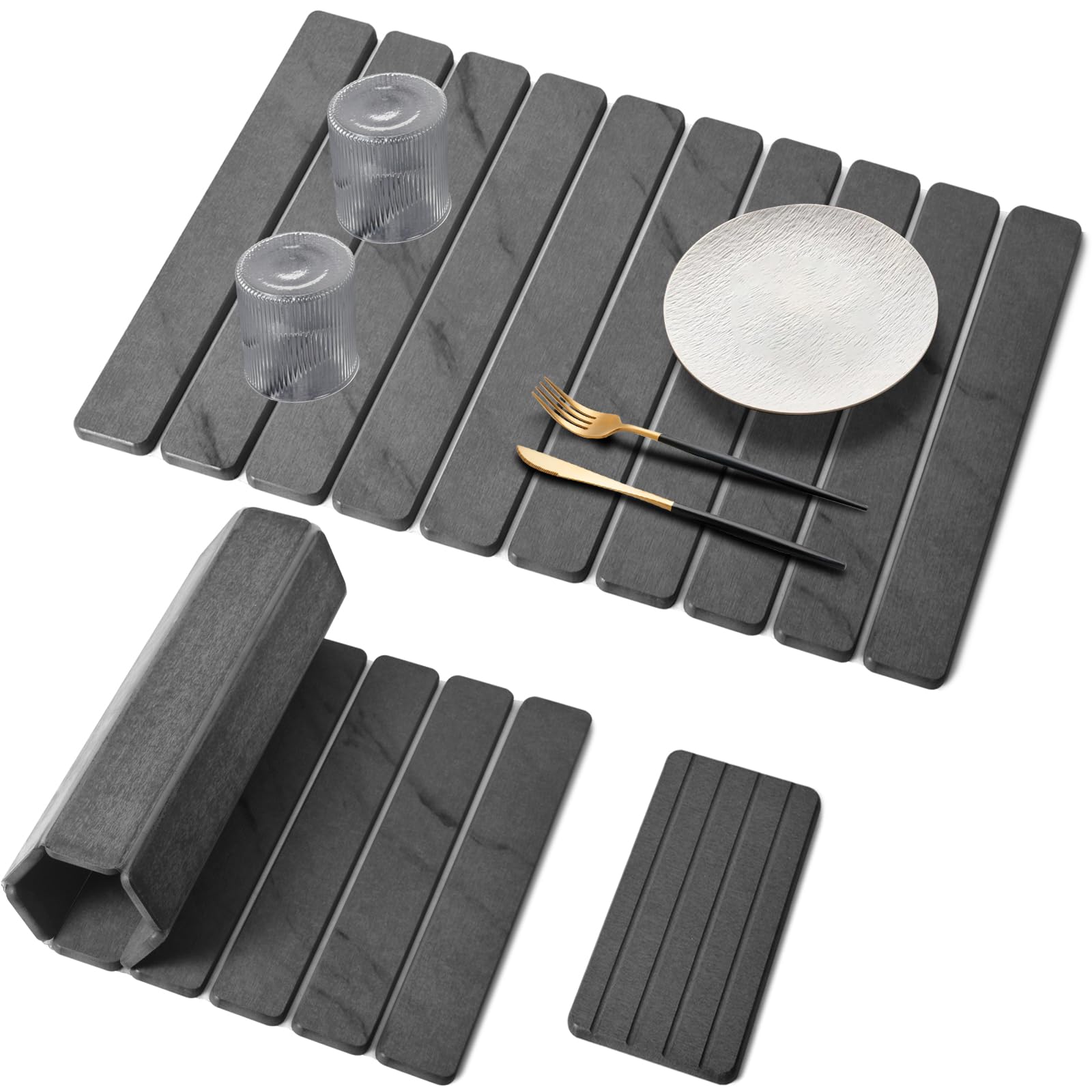 Lprmnnc tapis grand vue de face protège plan de travail absorbation rapide