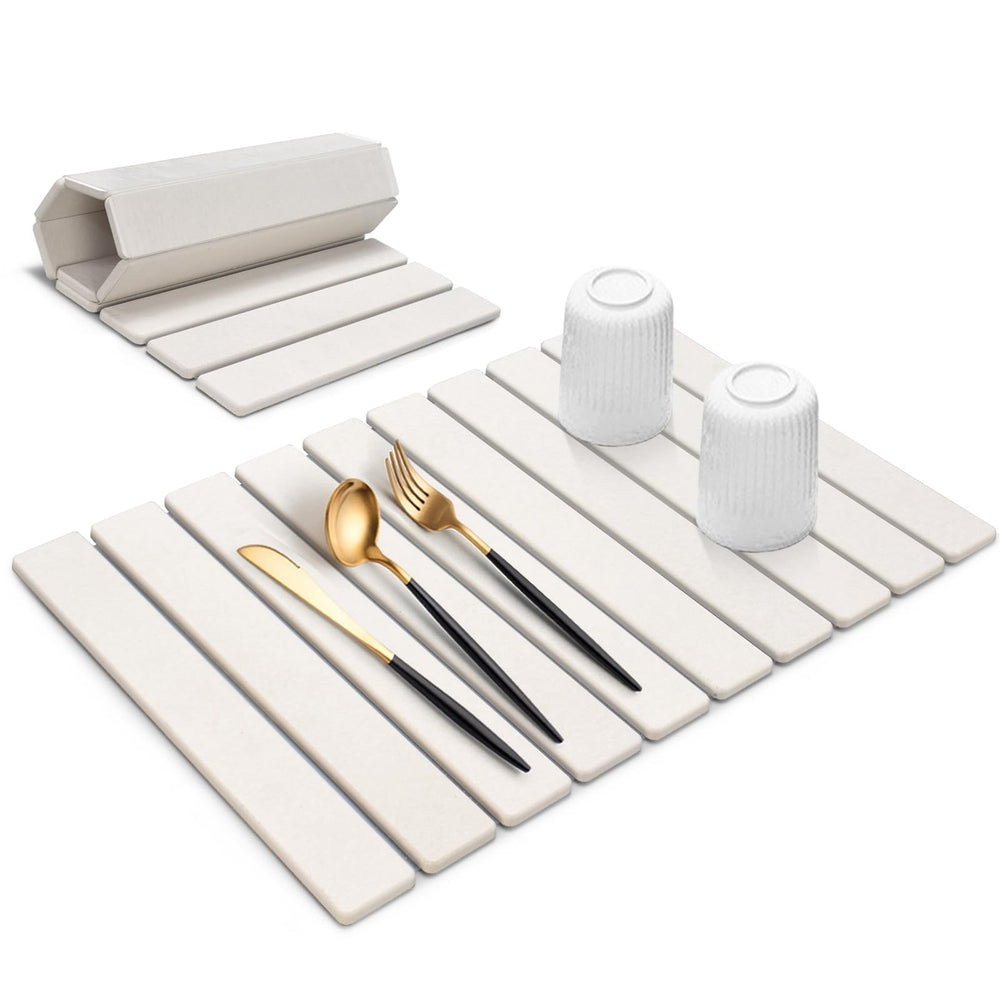Lprmnnc tapis de séchage face avant montrant grande surface absorbante et gain d'espace
