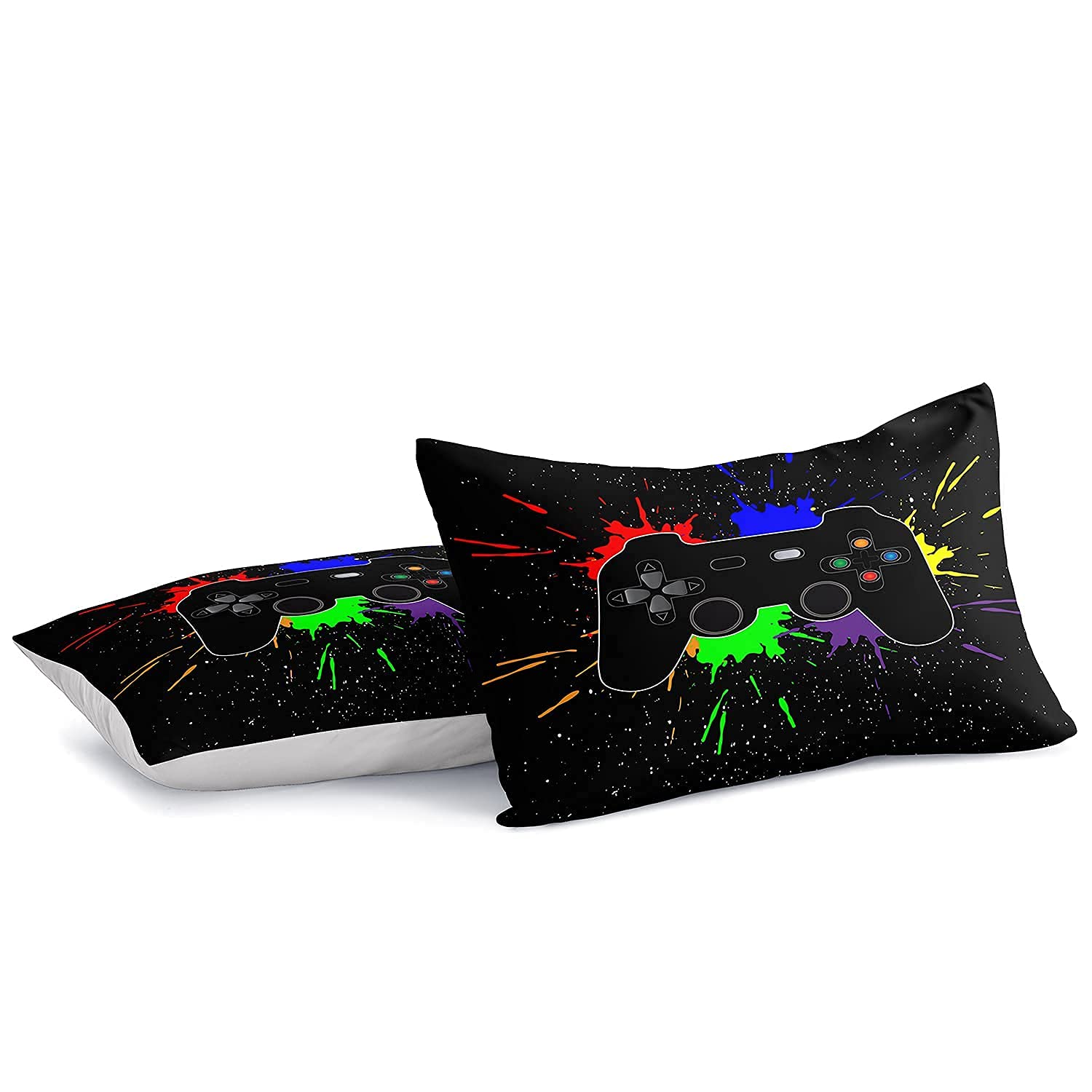 lris Bedding parure installée sur lit enfant décor gaming ambiance inspirante