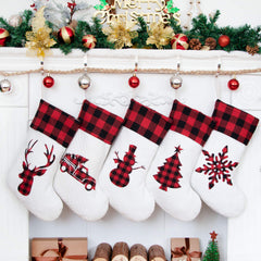 LUBOT chaussette devant emballage montrant le motif buffalo plaid et facilité d'installation