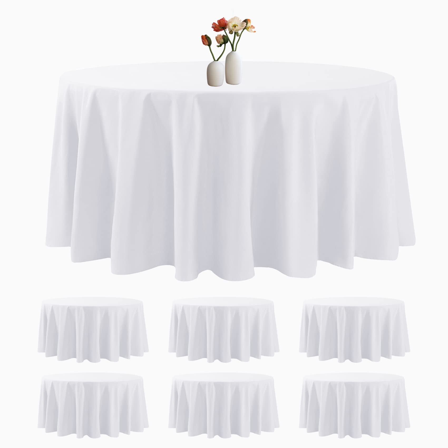 luccido nappe ronde 120 pouces vue face élégante et protection de table