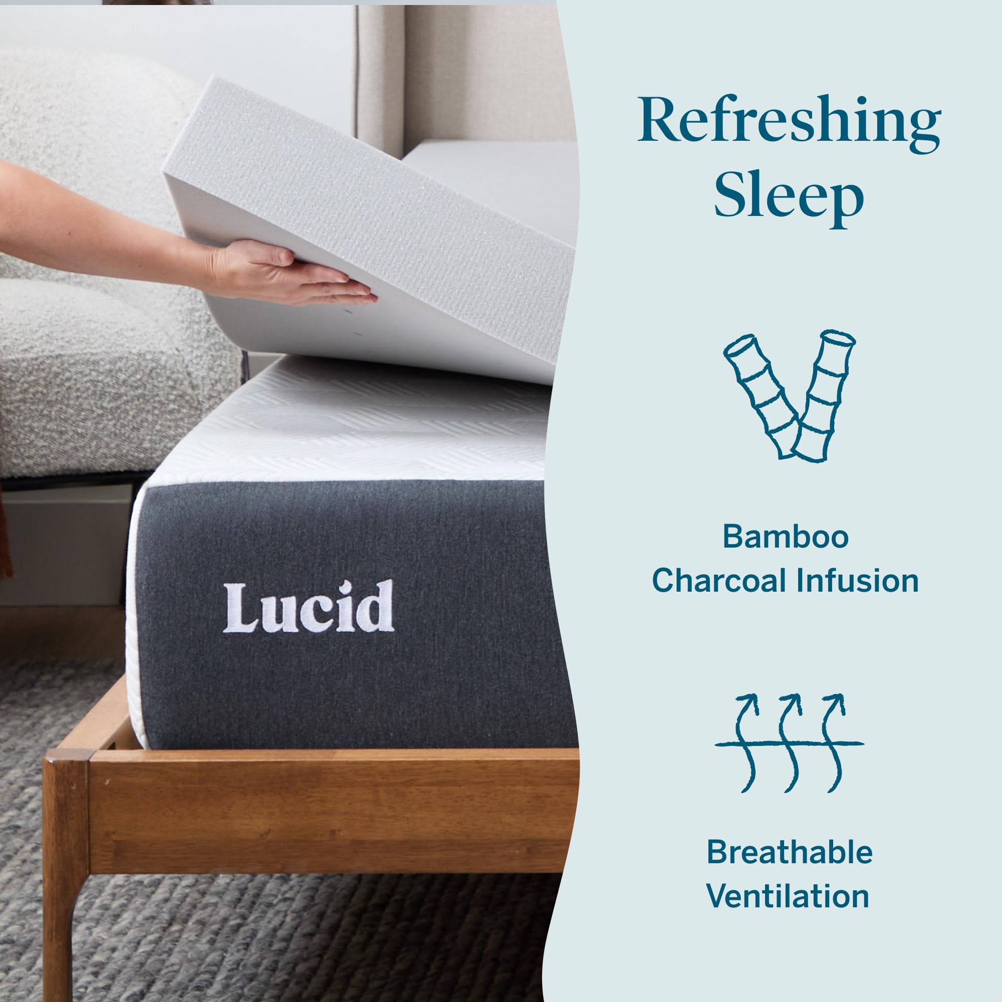 Lucid gros plan mousse montrant texture et conformation bénéfique