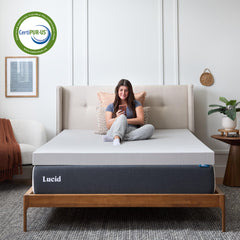 Lucid surmatelas comparatif d'épaisseur montrant transformation du lit