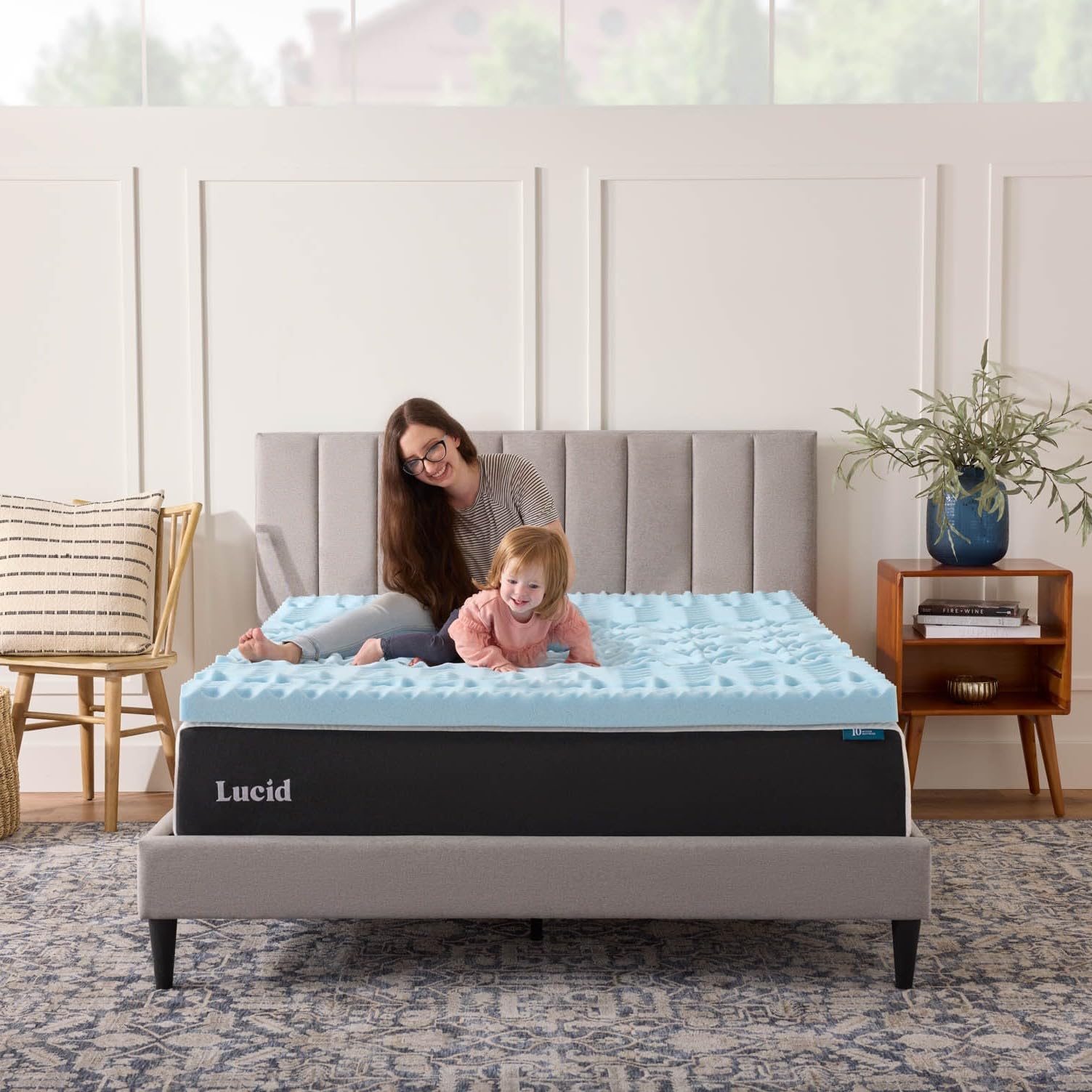 LUCID étiquette CertiPUR-US sur surmatelas garantissant matériaux sûrs