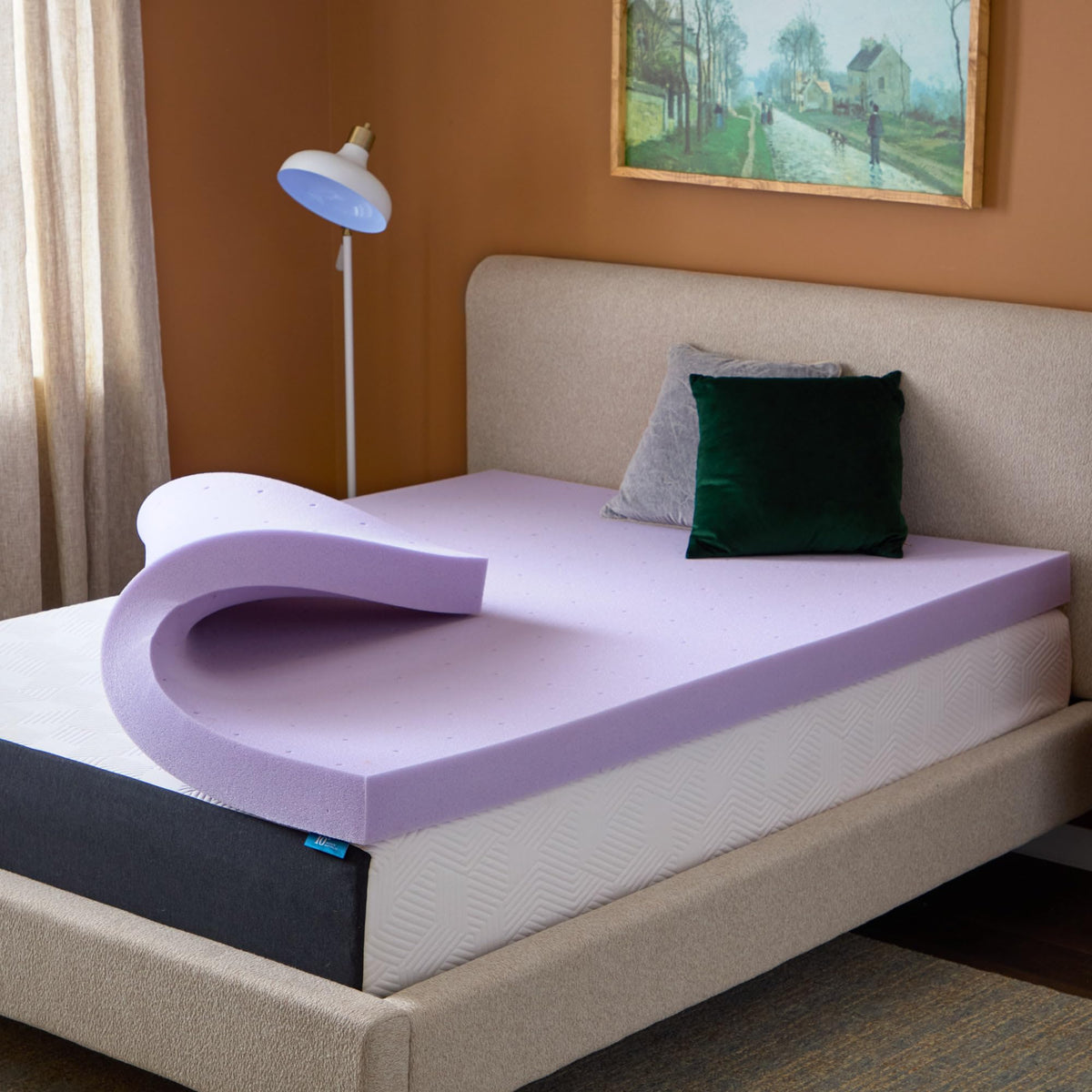 Lucid surmatelas Twin XL face avant montrant confort moelleux