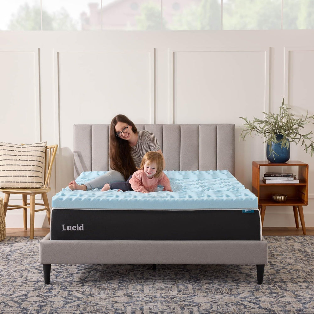 LUCID surmatelas dans chambre moderne, sommeil plus confortable chaque nuit