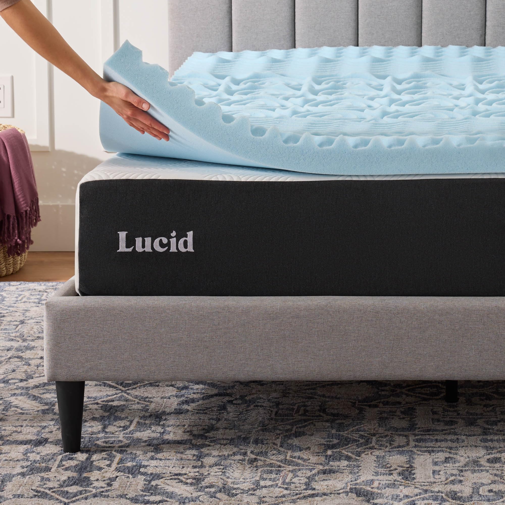 LUCID surmatelas emballage compact prêt à être livré et simple à déballer