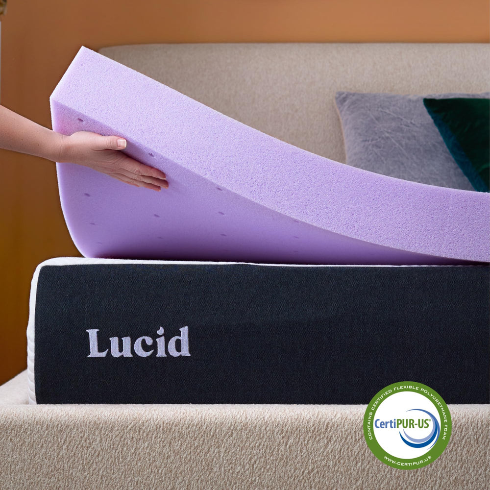 Lucid étiquette CertiPUR‑US mise en avant pour assurance qualité