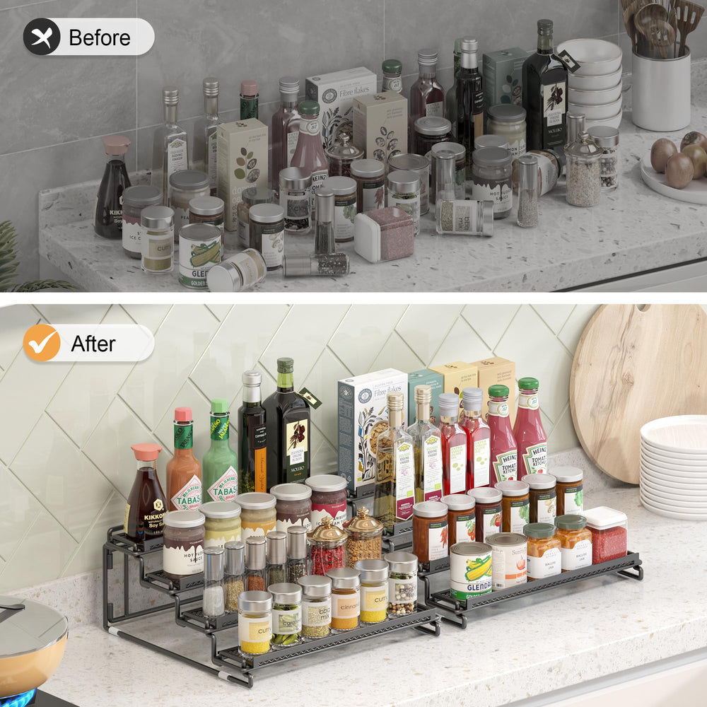 LUHENPING intérieur de garde-manger organisé avec deux supports, rangement optimisé
