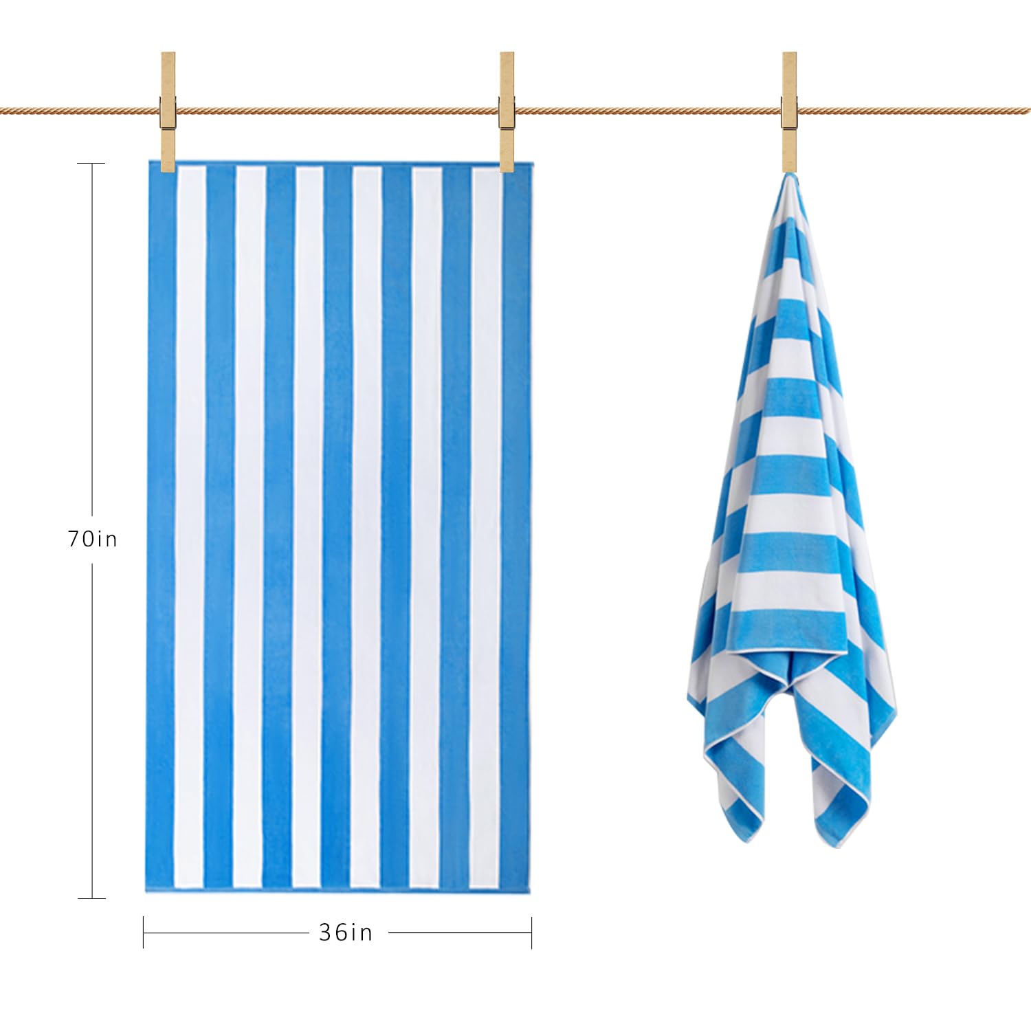 LULUHOME comparaison taille montrant 36x70 pouces pour plus de confort