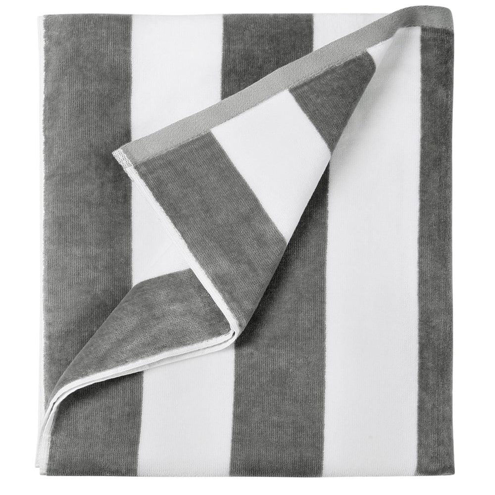 LULUHOME serviette face entière montrant la grande taille et le motif rayé