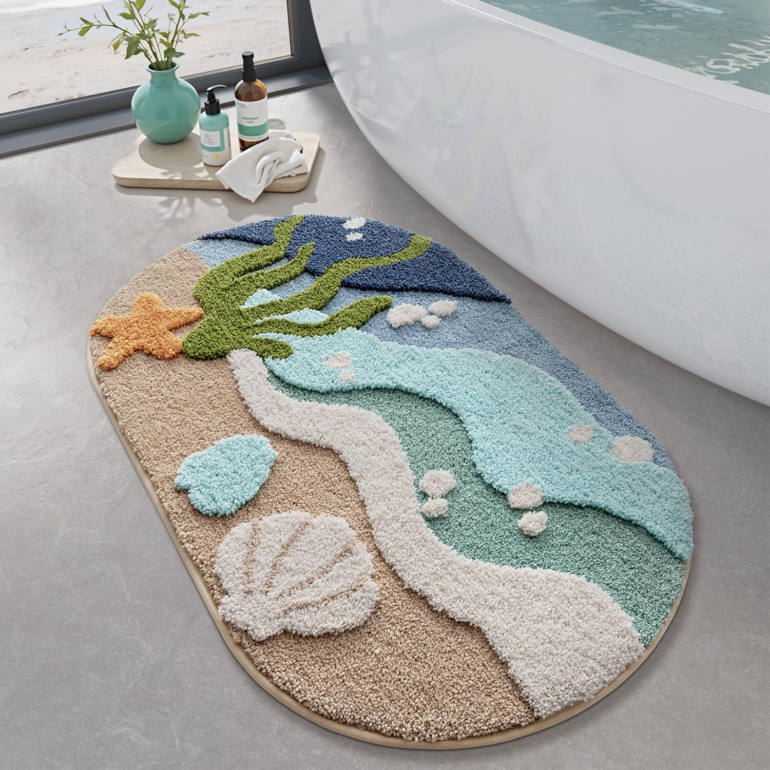 LUMI vue avant du tapis de bain montrant son design et confort