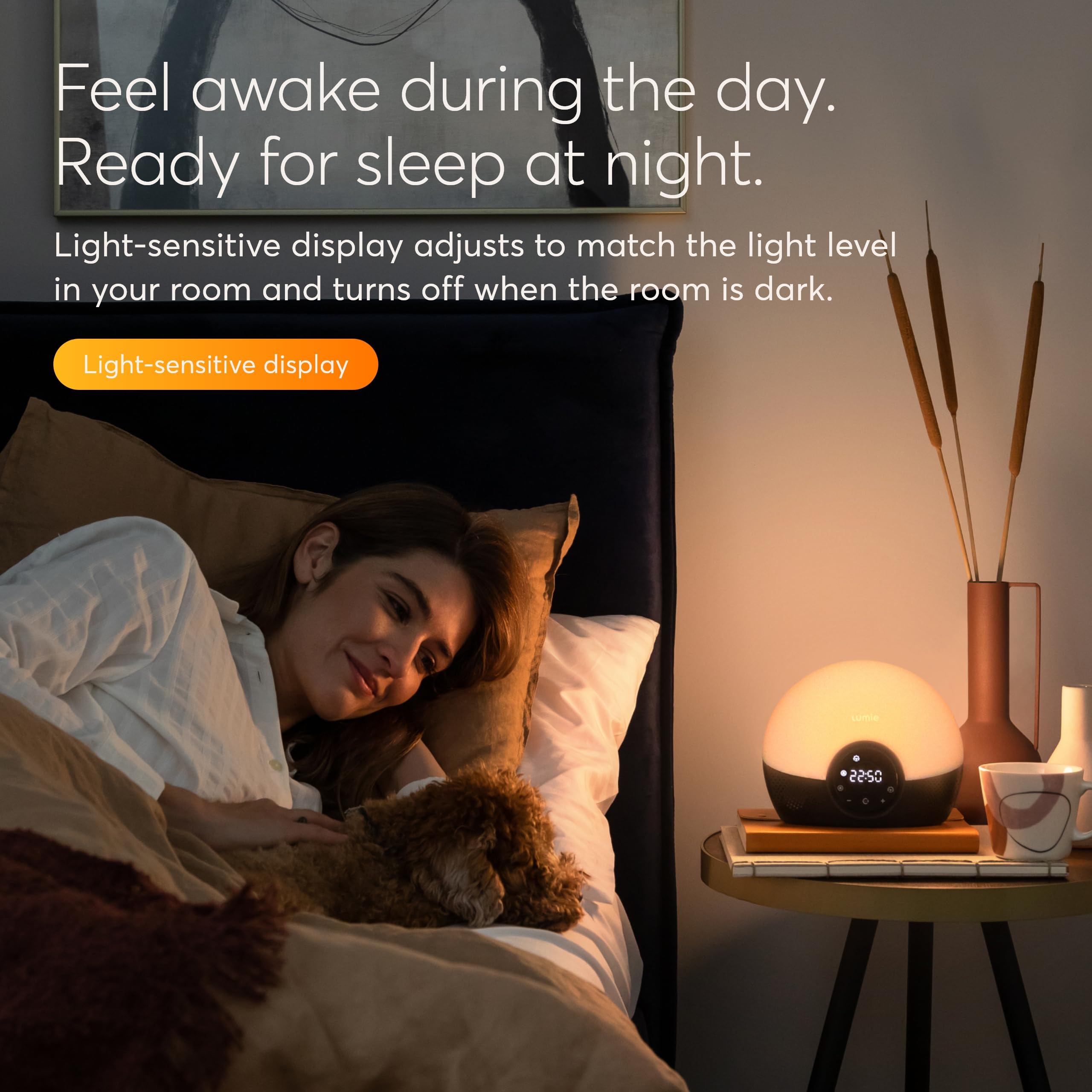 Lumie Bodyclock en usage le matin favorisant un réveil progressif