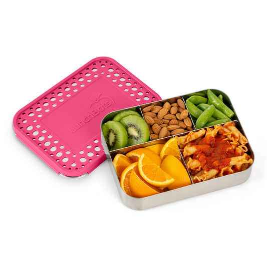 LunchBots gros plan acier inox 18/8 durable et facile à nettoyer