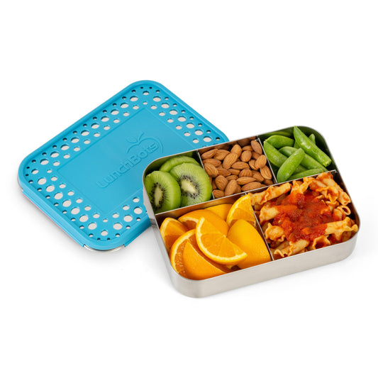 LunchBots Cinco ouvert vu de dessus montrant cinq compartiments pratiques