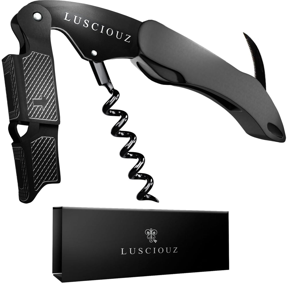 Lusciouz tire-bouchon face avant montrant design compact et ergonomie
