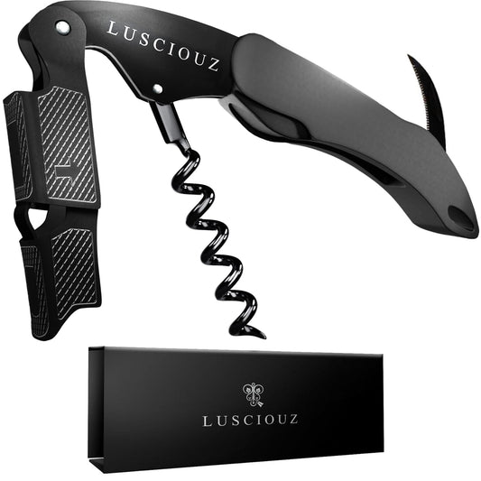 Lusciouz tire-bouchon face avant montrant design compact et ergonomie