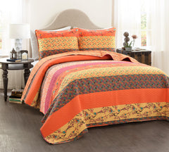 Lush Decor couette face rayée montrant couleurs vives et impact décoratif