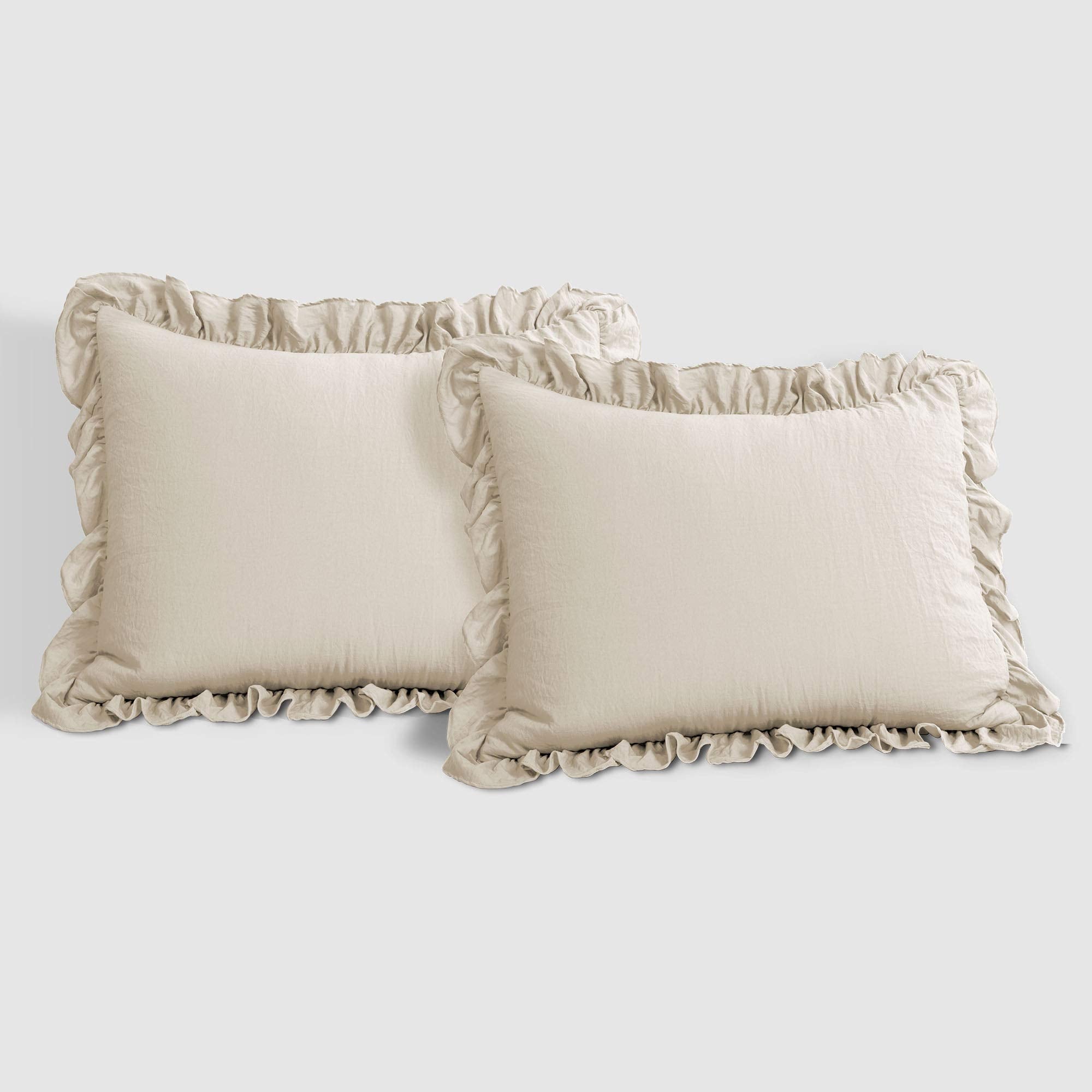 Lush Decor visualisation taille king Reyna comparée à oreillers pour échelle