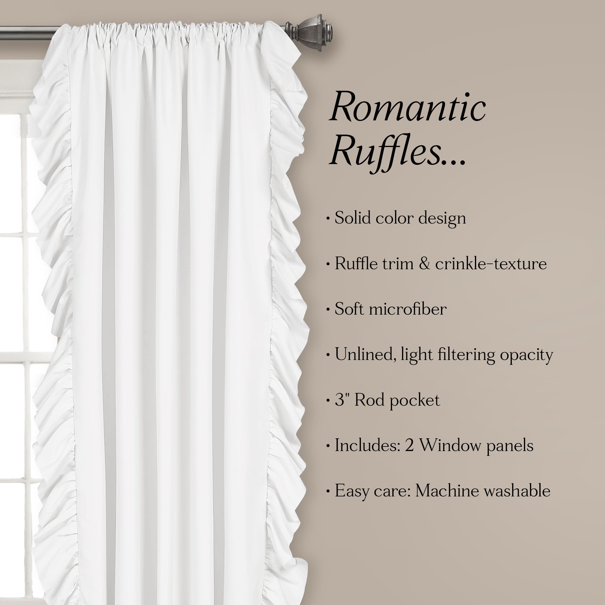 Lush Decor Reyna comparaison d'échelle montrant dimensions 54" x 84" pour référence
