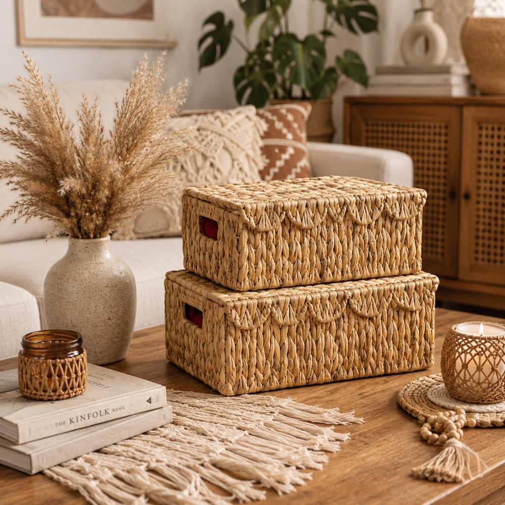LUSYDECO panier avec couvercle ouvert, protection contre la poussière