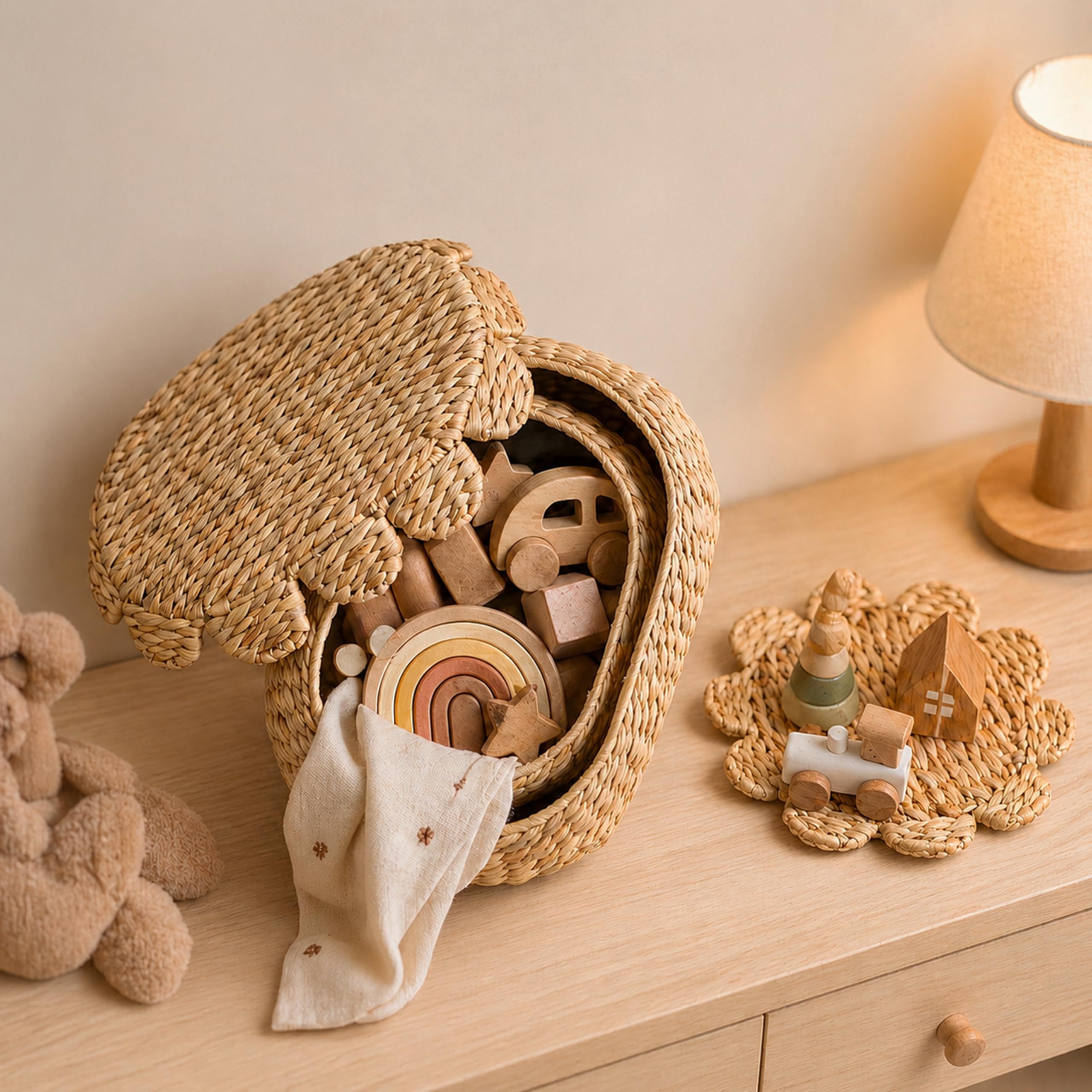 LUSYDECO panier ouvert avec contenu montrant organisation pratique