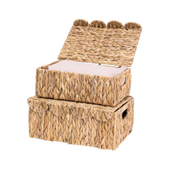 LUSYDECO vue frontale des deux paniers, rangement esthétique et naturel