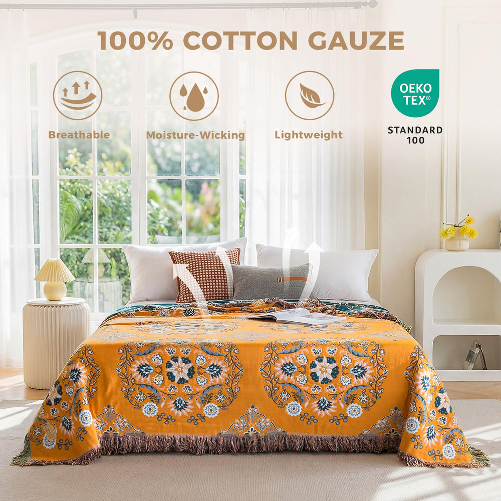 LUTBM gros plan texture coton gauze 4 couches pour douceur respirante