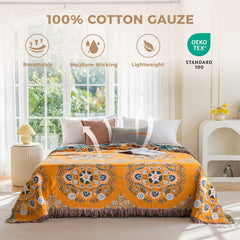 LUTBM gros plan texture coton gauze 4 couches pour douceur respirante