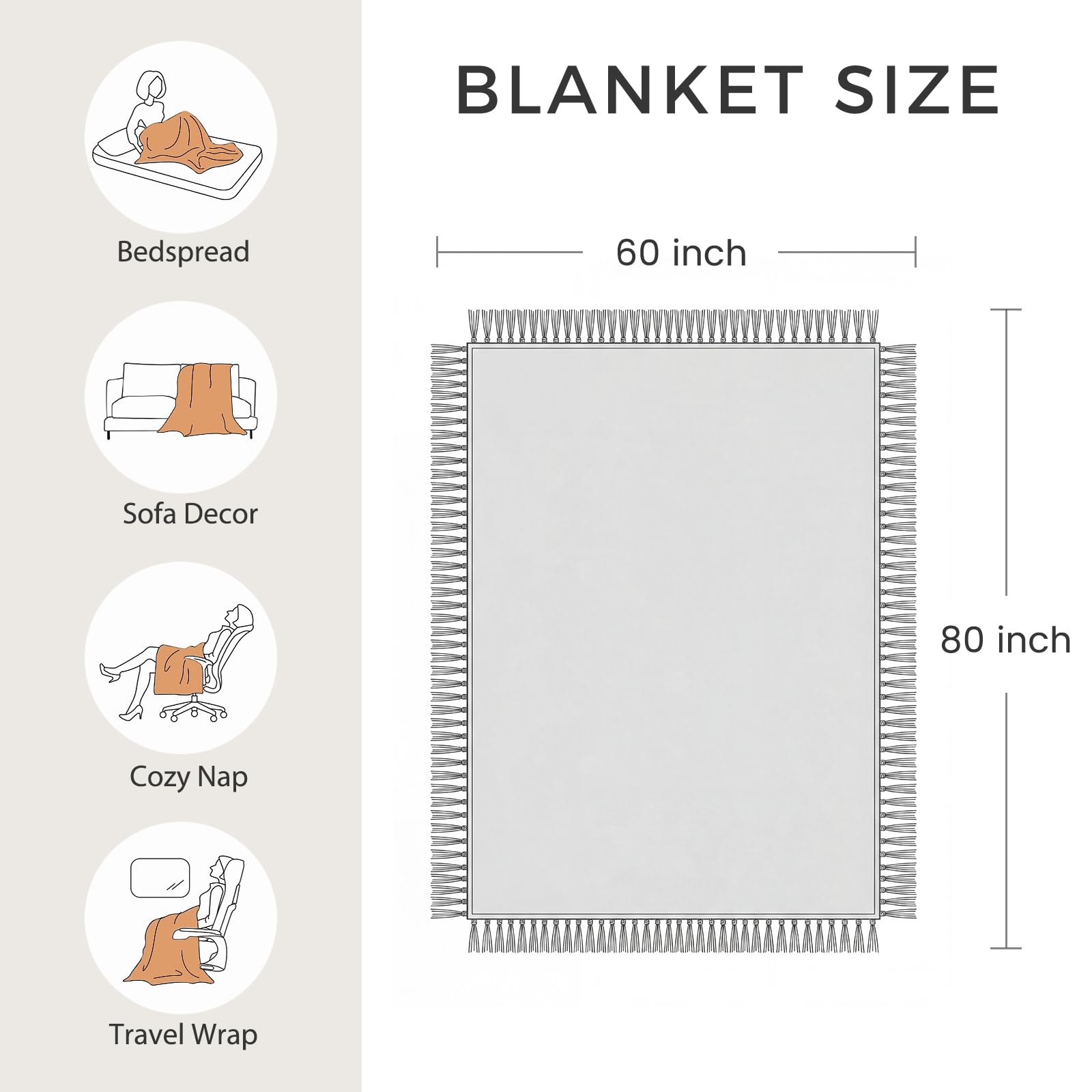 LUTBM plaid drapé sur canapé pour décoration instantanée et confort visuel