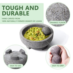 Luvan préparation de guacamole frais démontrant texture et saveur