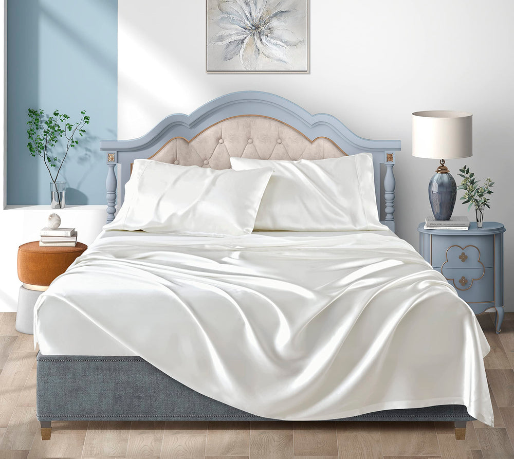 Luxbedding drap plat et taies présentés, élégance blanche pour décoration