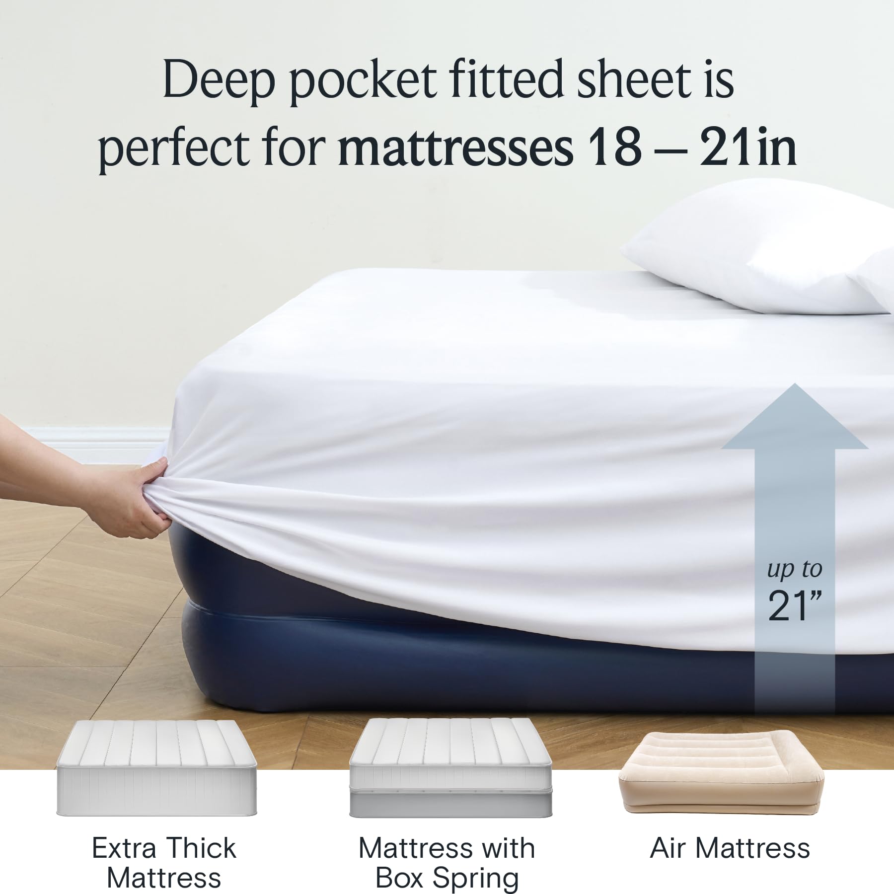 LuxClub comparaison échelle avec matelas, convient jusqu'à 21 pouces