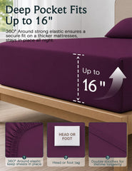 LuxClub drap-housse avec poche profonde 16 pouces pour matelas épais
