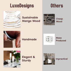Luxe Designs gros plan grain bois montrant authenticité et texture