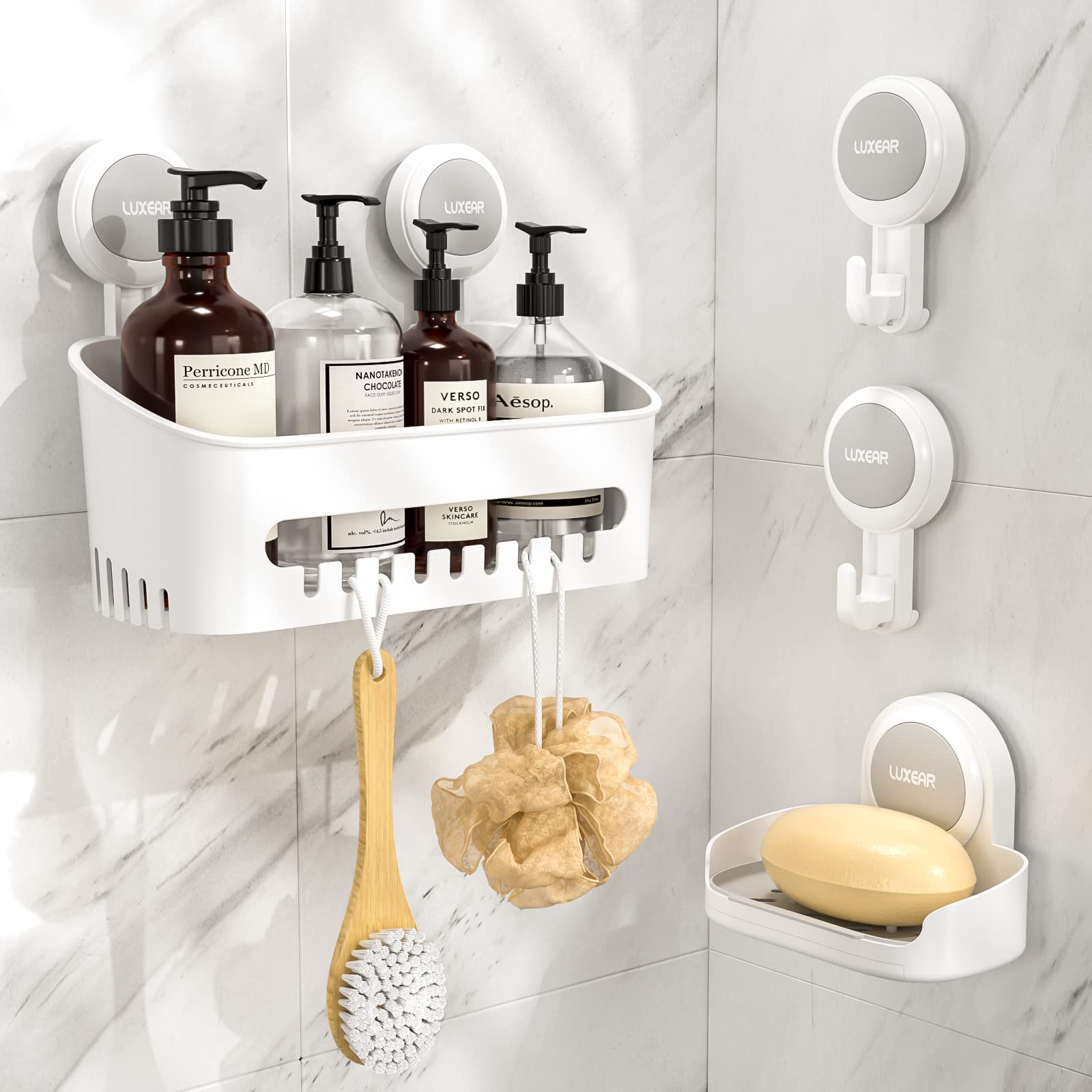 LUXEAR étagère pack vue de face montrant rangement organisé
