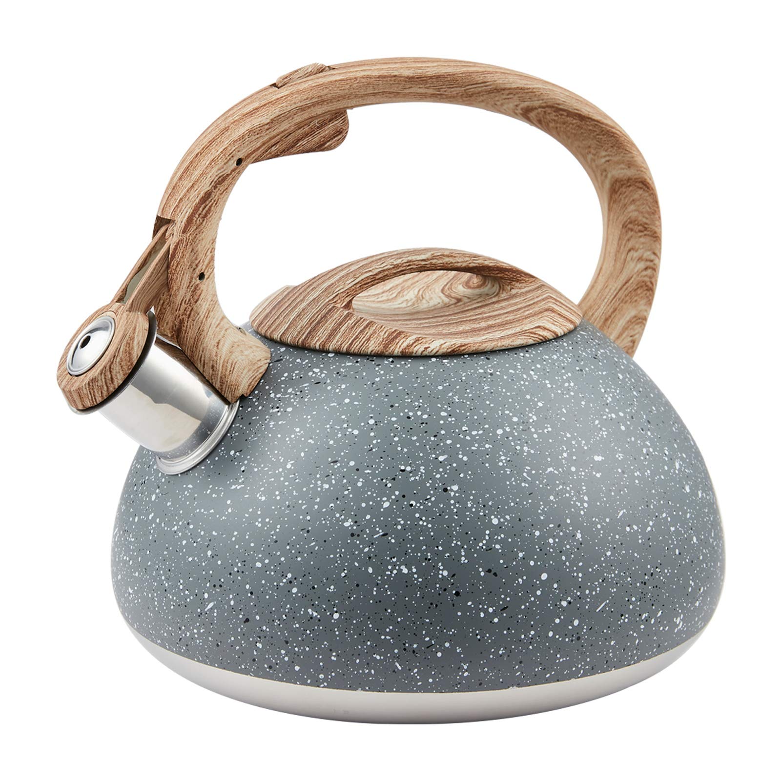 LUXGRACE bouilloire face avant design métallique et capacité visible pour cuisine moderne