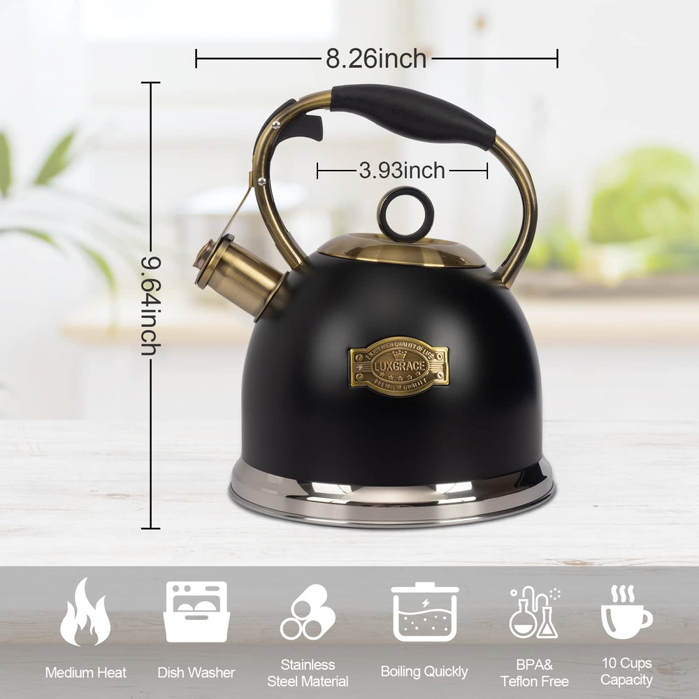 LUXGRACE sifflet vapeur montrant alerte sonore utile à l'ébullition