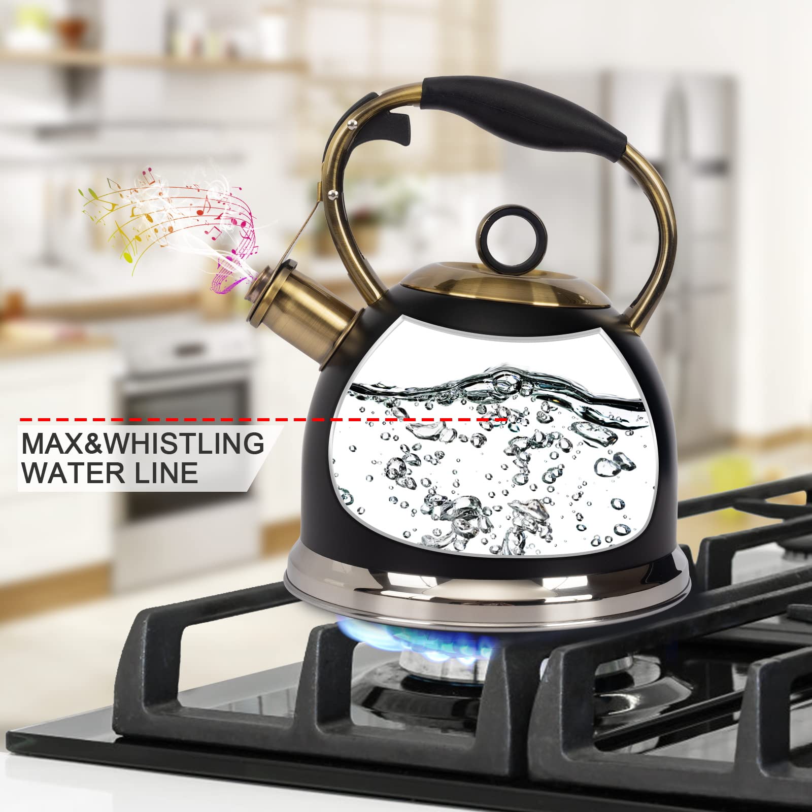 LUXGRACE bouilloire sur plaque induction montrant compatibilité pratique