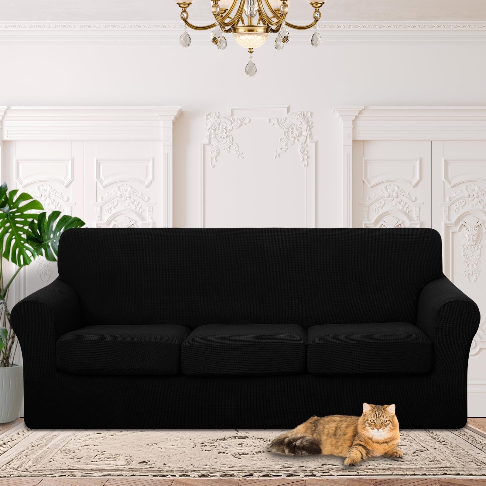 Luxshare Home housse face avant noire protégeant le canapé rapidement