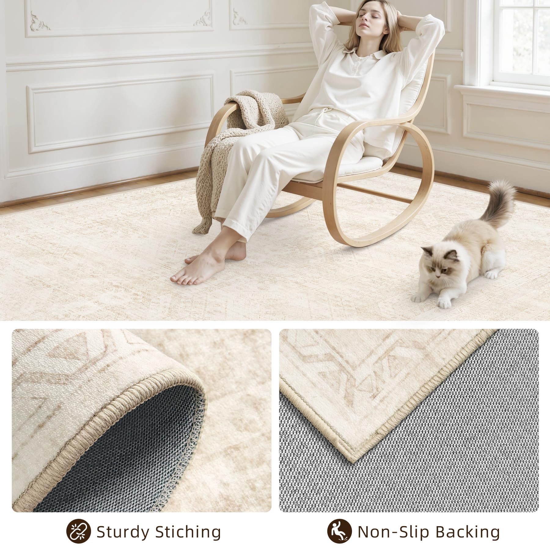 Luxturiy tapis posé en salon, crée zone cosy et améliore confort visuel