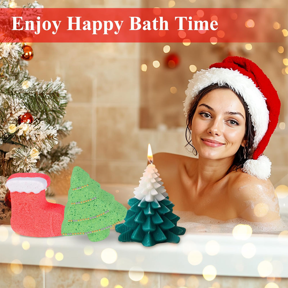 LUXULISH bombes de bain sapin et chaussette pour un bain relaxant festif