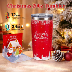 LUXULISH gobelet isotherme 20oz rouge de Noël conservant boissons chaudes et froides